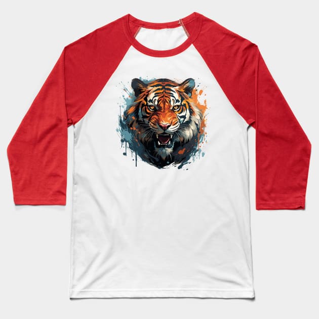 Bengal Tiger – Royal Tiger Face Baseball T-Shirt by Infinitee Shirts